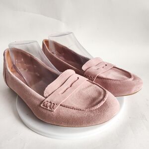 Merona Penny Loafers Size 11 Pastel Pink Slip On Suede Preppy Flat Comfort Shoes